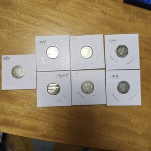 Barber Dime Lot 7 In Total